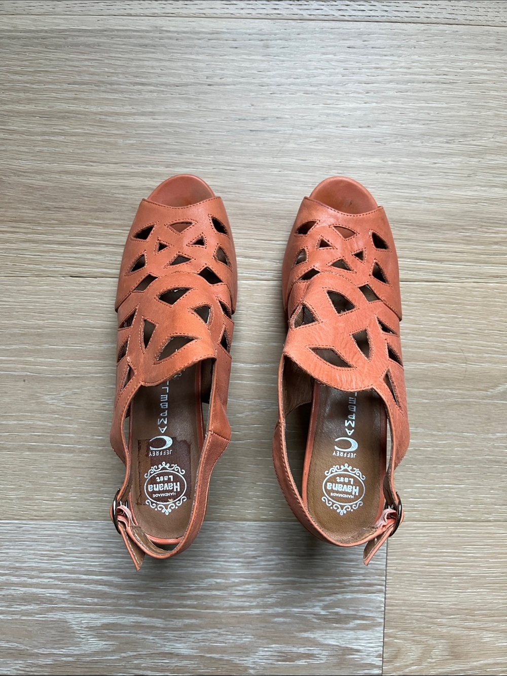 Jeffrey Campbell Cutout Slingback Sandals - Coral Orange